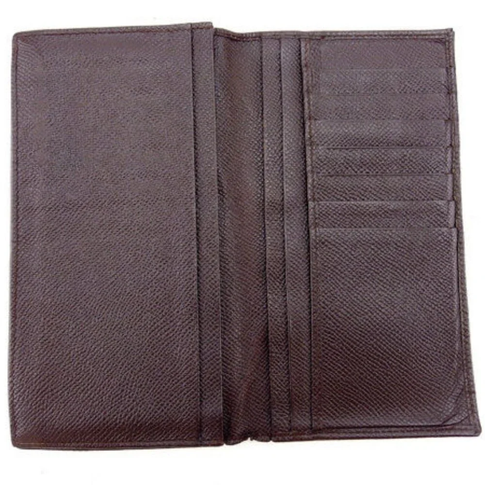 Bvlgari Wallet Purse Long Wallet Logo Brown Mens Authentic Used - Picture 5 of 6